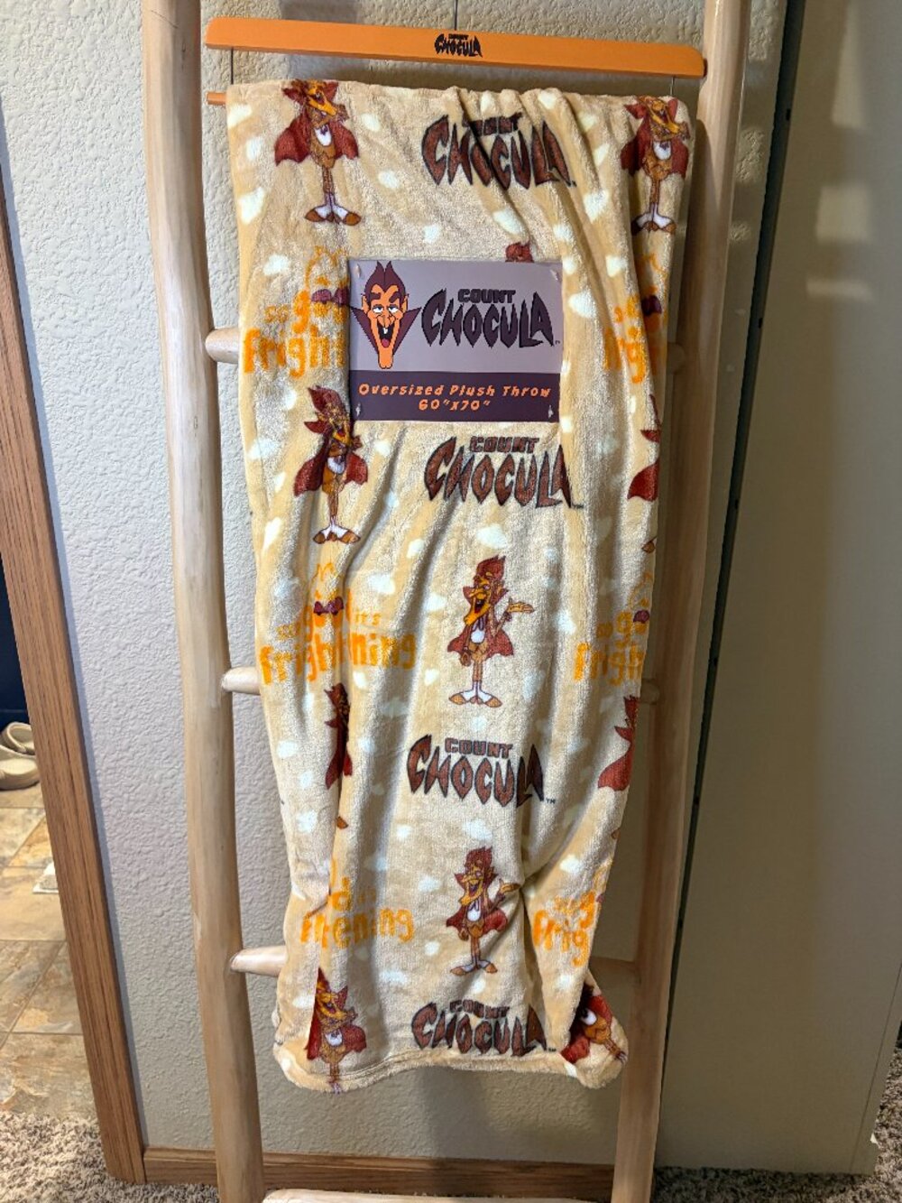 Count Chocula Oversized Plush Throw Blanket 60x70 Halloween Cereal Vampire NWT